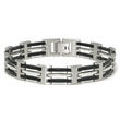 Stainless Steel 2+1 Black Resin Men's Bracelet