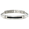 Stainless Steel Black Lacquer ID Link Bracelet