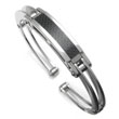 Stainless Steel Carbon Fiber ID Cuff Bracelet