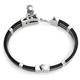 Stainless Steel Rubber Men's Cuff Bracelet