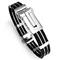 Stainless Steel Rubber Men's Cuff Bracelet