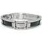 Stainless Steel 13MM Black Carbon Fiber Men's Bracelet