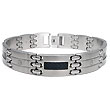 Stainless Steel Carbon Fiber Diamond Bracelet