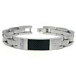 Stainless Steel Carbon Fiber Diamond ID Bracelet