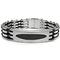 Stainless Steel Carbon Fiber Oval ID Bracelet