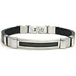 Stainless Steel Carbon Fiber Rubber ID Bracelet