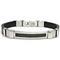 Stainless Steel Carbon Fiber Rubber ID Bracelet