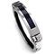 Stainless Steel Carbon Fiber Diamond Cuff Bracelet