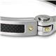 Stainless Steel Carbon Fiber Cuff Bracelet w/ 18K Gold Accent