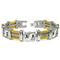Titanium Double Golden Cable Cross Link Bracelet