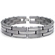 Titanium Men's Bracelet with Silver Inlay