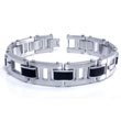 COLIBRI ELEMENT Stainless Steel Leather Diamond Bracelet