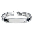 COLIBRI Stainless Steel Black Rubber ID Bracelet