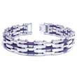 COLIBRI Stainless Steel Purple Resin Bracelet