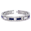 COLIBRI Stainless Steel Arctic Bluewood Mother of Pearl Bracelet