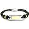 Nitrogen 14K Gold Stainless Steel Rubber Cord Greek Bracelet