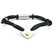 Nitrogen 14K Gold Stainless Steel Rubber Cord Heart Bracelet