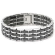 Stainless Steel 3 Row Black Diamond Ceramic Bracelet