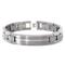 Titanium Silver Inlay Men's ID Bracelet
