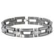 Titanium Silver Inlay Men's Bracelet w/ Cross Designs