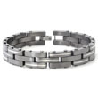 Titanium Silver Inlay Men's Bracelet