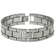 Tungsten Carbide Diamond Men's Bracelet w/ Matte Center