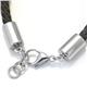 Stainless Steel Brown Braided Leather Bracelet