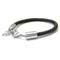 Stainless Steel Brown Braided Leather Bracelet