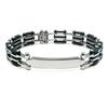 Titanium ID Bracelet w/ Black Stripes