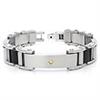 Stainless Steel Carbon Fiber 18K Gold Men's Bracelet