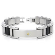 Stainless Steel Carbon Fiber 18K Gold Men's Bracelet