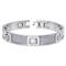 Stainless Steel Silver Men's Carbon Fiber Bracelet