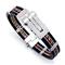 Stainless Steel Rubber Men's Bracelet w/ Braided Leather