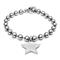 Ladies Stainless Steel Engravable Star Charm Toggle Bracelet