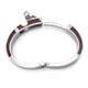 Royal Supreme Stainless Steel Oak Wood Men's Cuff Bracelet