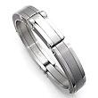 Royal Supreme Stainless Steel Oak Wood Men's Cuff Bracelet