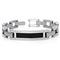 Stainless Steel Carbon Fiber ID Men's Bracelet
