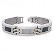 Stainless Steel Two Tone Carbon Fiber Men's Bracelet
