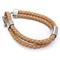 Stainless Steel Braided Leather Toggle Bracelet