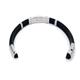 Stainless Steel Rubber Men's Bracelet w/ Braided Leather & Gold Accent