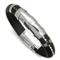 Stainless Steel Rubber Men's Bracelet w/ Braided Leather & Screw