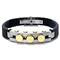 Stainless Steel Rubber Gold Plated Piston Men's Bracelet