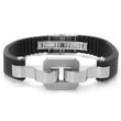 Stainless Steel Rubber Link Men's Bracelet