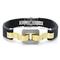 Stainless Steel Rubber Gold Plated Link Men's Bracelet