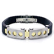 Stainless Steel Rubber Gold Plated  Men's Bracelet