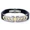 Stainless Steel Rubber Gold Plated  Men's Bracelet