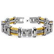 Titanium Double Golden Cable Link Bracelet