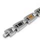 LAMBORGHINI Stainless Steel Carbon Fiber Bracelet w/ Orange Crystals