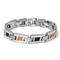 LAMBORGHINI Stainless Steel Carbon Fiber Bracelet w/ Orange Crystals
