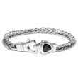 LAMBORGHINI Stainless Steel Bracelet w/ Black Crystals